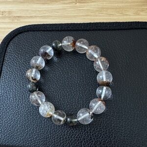 Elegant Clear and Black Beaded Bracelet